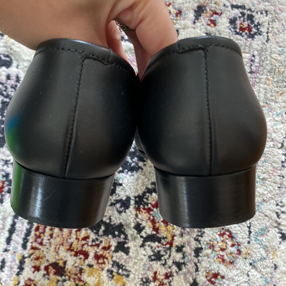 Chanel Black Leather CC Chain Link Slip On Loafers Size 39.5 - Picture 7 of 9